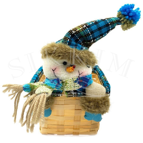 Dekoracyjny koszyczek świąteczny `Bałwanek`